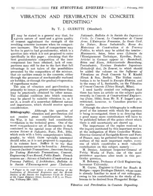 Vibration and Pervibration in Concrete Depositing