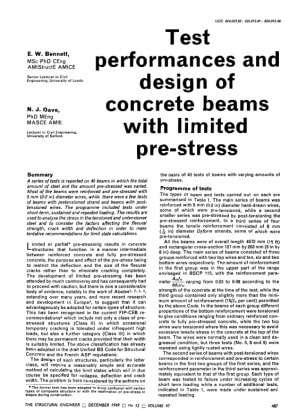 Test Performances and Design of Concrete Beams with Limited Pre-Stress