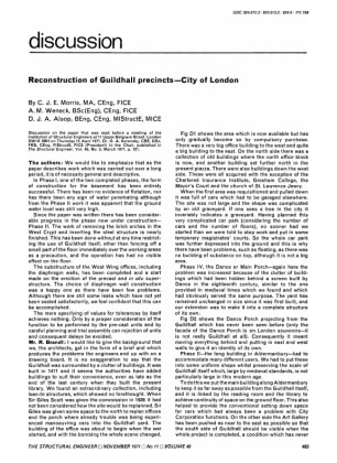 Discussion Reconstruction of Guildhall Precincts - City of London by C.J.E. Morris, A.M. Weneck and 