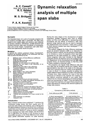 Dynamic Relaxation Analysis of Multiple Span Slabs