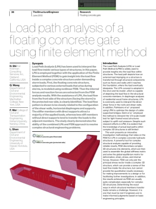 Load path analysis of a floating concrete gate using finite element method