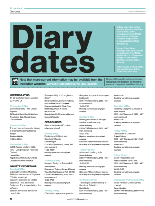 Diary dates (May 2017)