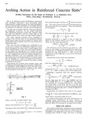 Arching Action in Reinforced Concrete Slabs Written Discussion on the Paper by Professor A. J. Ockle