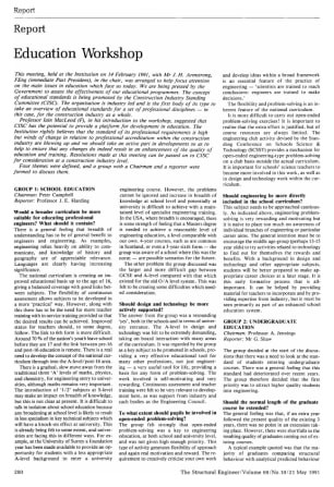 Report. Education Workshop