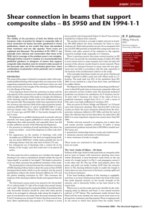 Shear connection in beams that support composite slabs - BS5950 and EN1994-1-1