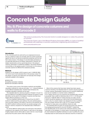 Concrete Design Guide. No. 6: Fire design of concrete columns and walls to Eurocode 2