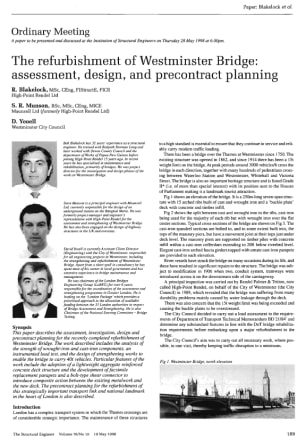 The Refurbishment of Westminster Bridge: Assessment, Design, and Precontract Planning