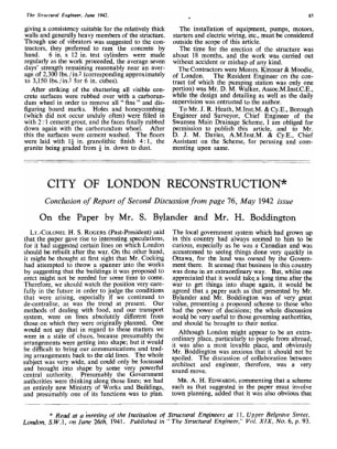 City of London Reconstruction Conclusion of Report of Second Discussion from page 76, May 1942 issue