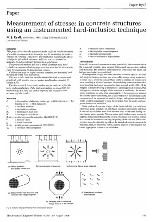 Measurement of Stresses in Concrete Structures Using an Instrumented Hard-Inclusion Technique
