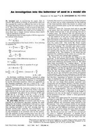 An Investigation into the Behaviour of Sand in a Model Silo. Discussion on the paper  by D. Lenczner