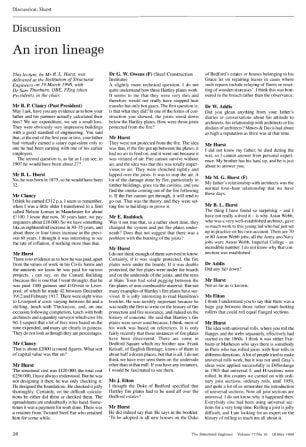 Discussion on An Iron Lineage by Mr. B.L. Hurst