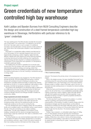 Green credentials of new temperature controlled high bay warehouse