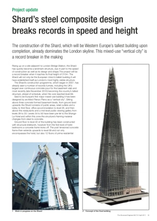 Shard's steel composite design breaks records in speed and height