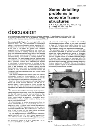 Discussion on Some Detailing Problems in Concrete Frame Structures by H.P.J. Taylor and J.L. Clarke