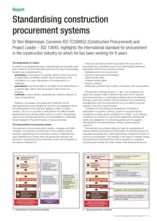 Standardising construction procurement systems