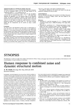 Synopsis on Human Response to Combined Noise and Dynamic Structural Motion