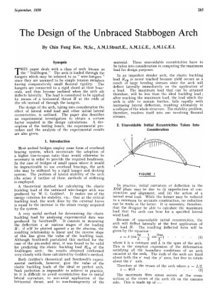 The Design of the Unbraced Stabbogen Arch