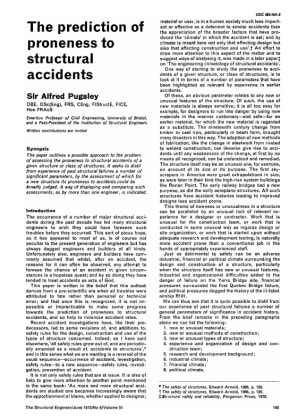 The Prediction of Proneness to Structural Accidents