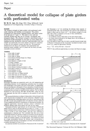 A Theoretical Model for Collapse of Plate Girders with Perforated Webs