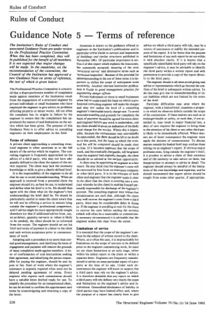 Rules of Conduct. Guidance Note 5 - Terms of Reference