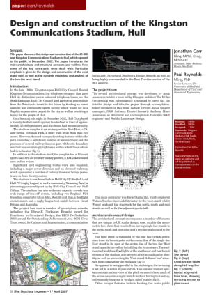 Design and construction of the Kingston Communications Stadium, Hull