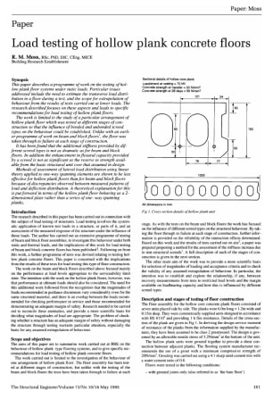 Load Testing of Hollow Plank Concrete Floors
