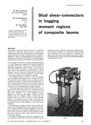 Stud Shear-Connectors in Hogging Moment Regions of Composite Beams