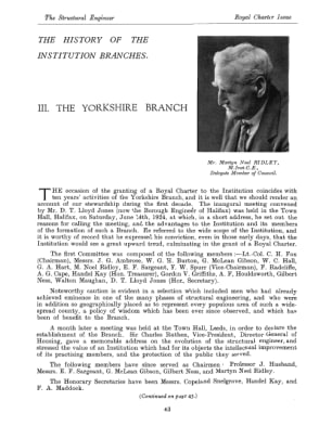 The History of the Institution Branches III. The Yorkshire Branch