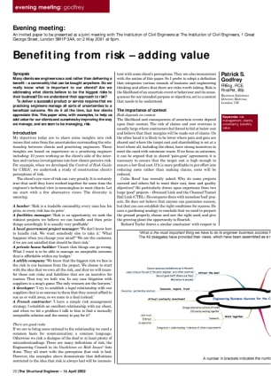 Benefiting from risk: adding value