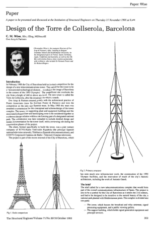 Design of the Torre de Collserola, Barcelona