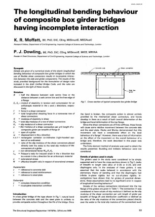 The Longitudinal Bending Behaviour of Composite Box Girder Bridges Having Incomplete Interaction