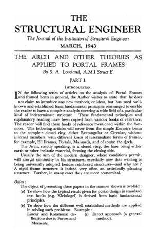 The Arch and other Theories as Applied to Portal Frames