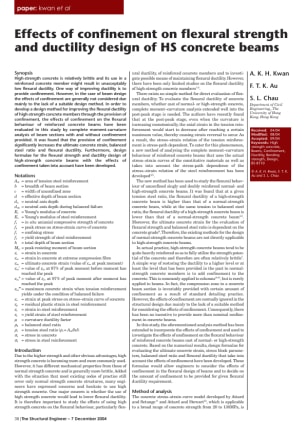 Effects of confinement on flexural strength and ductility design of HS concrete beams