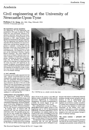Academia. Civil Engineering at the University of Newcastle-Upon-Tyne