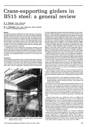 Crane-Supporting Girders in BS15 Steel: a General Review