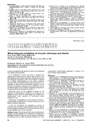 Correspondence Wind-induced Oscillation of Circular Chimneys and Stacks by K. Irish and R.G. Cochran