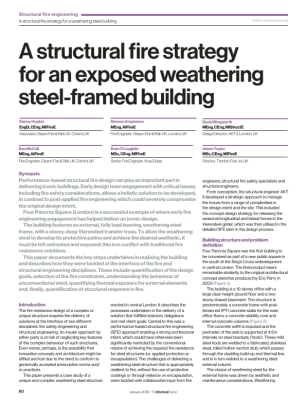 A structural fire strategy for an exposed weathering steel-framed building