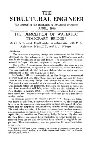 The Demolition of Waterloo Temporary Bridge