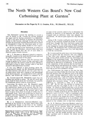 The North Western Gas Board’s New Coal Carbonising Plant at Garston Discussion on the Paper by