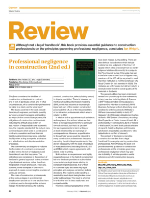 Book review: Professional negligence in construction (2nd ed.)