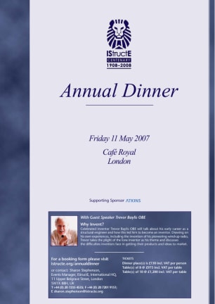 Annual Dinner 2007 flyer