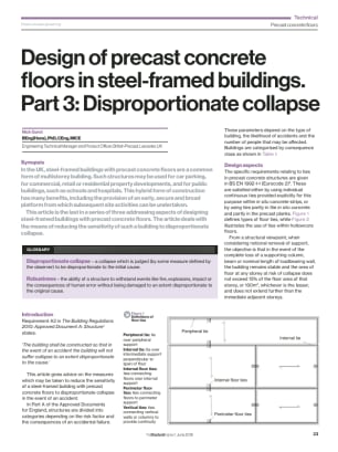 Design of precast concrete floors in steel-framed buildings. Part 3: Disproportionate collapse