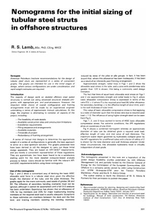 Nomograms for the Initial Sizing of Tubular Steel Struts in Offshore Structures