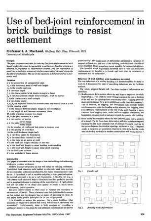 Use of Bed-Joint Reinforcement in Brick Buildings to Resist Settlement