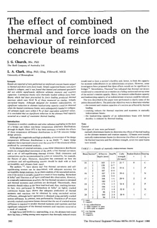 The Effect of Combined Thermal and Force Loads on the Behaviour of Reinforced Concrete Beams