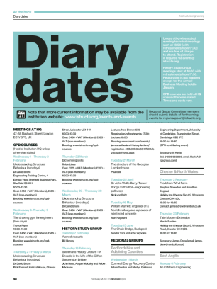 Diary dates (February 2017)