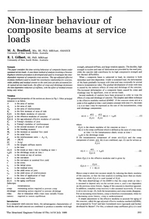 Non-Linear Behaviour of Composite Beams at Service Loads