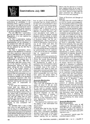 Examinations July 1969