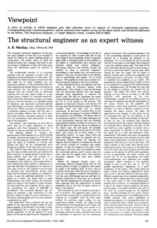 The Structural Engineer as an Expert Witness