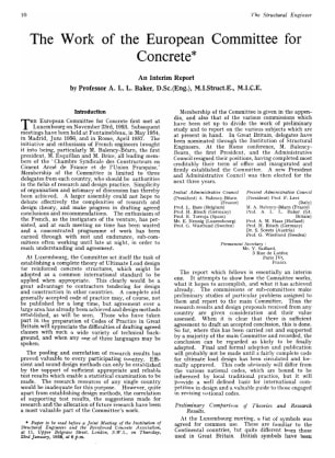 The Work of the European Committee for Concrete